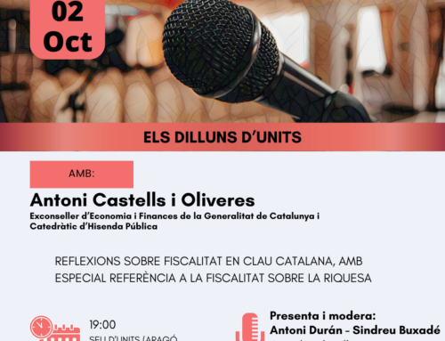 Els dilluns d’Units. Dia 2 d’octubre amb Antoni Castells