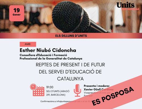 Dia 19 de Gener. Dilluns d’Units amb Esther Niubó Cidoncha